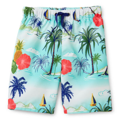 Outdoor Oasis Baby Boys Swim Trunks, Color: Island Print - JCPenney