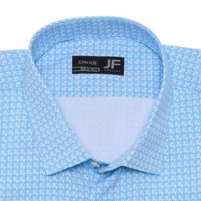 J. Ferrar Mens Regular Fit Easy Care Stretch Fabric Long Sleeve Dress Shirt