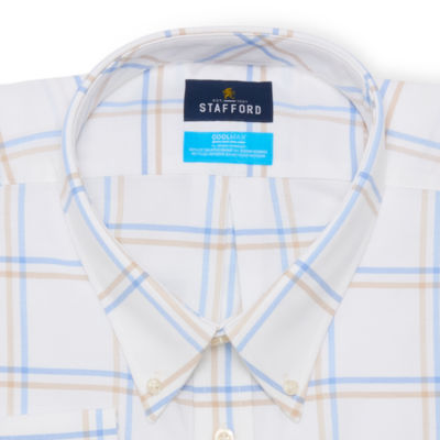 Stafford Mens Big and Tall Coolmax All Season Oxford Stretch Fabric Wrinkle Free Long Sleeve Dress Shirt