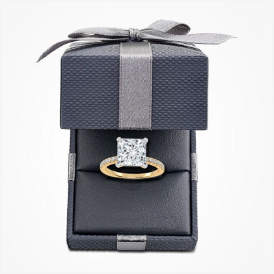 (G-H / Si1-Si2) Womens 2 1/4 CT. T.W. Lab Grown White Diamond 14K White Gold Side Stone Engagement Ring