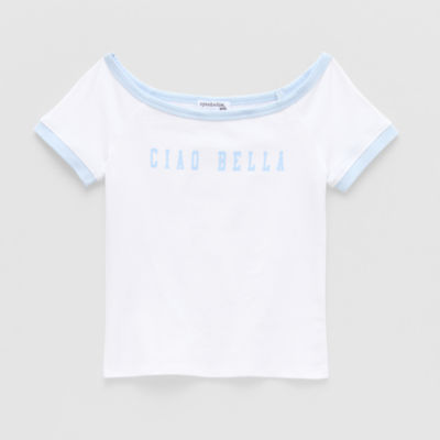 Eyeshadow Big Girls Scoop Neck Short Sleeve Graphic T-Shirt