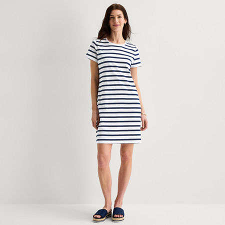 St. John's Bay Womens Short Sleeve T-Shirt Dress
