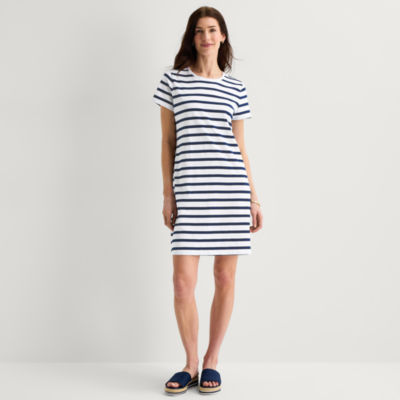 St. John's Bay Womens Short Sleeve T-Shirt Dress