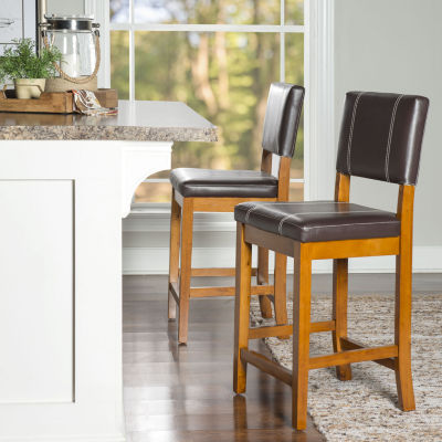 Triena Milano Counter-Height Upholstered Barstool with Back