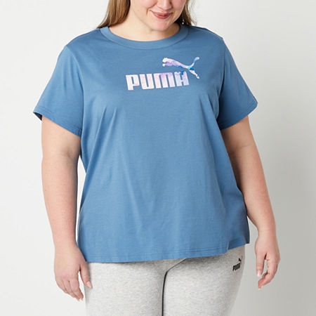  Puma Mommy & Me Plus Womens Crew Neck Short Sleeve Graphic T-Shirt