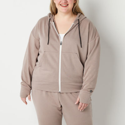 Sports Illustrated Womens Long Sleeve Hoodie Plus, Color: Evening Taupe -  JCPenney