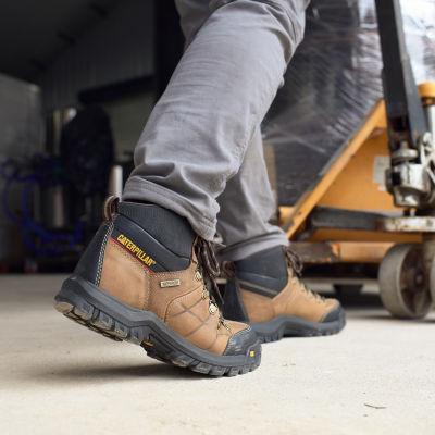 CAT Mens Threshold Waterproof Slip Resistant Work Boots