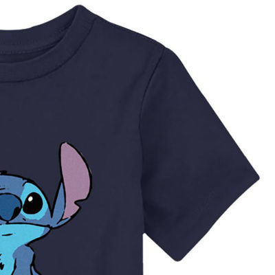 Disney Collection Toddler Unisex Crew Neck Short Sleeve Regular Fit Lilo & Stitch Graphic T-Shirt