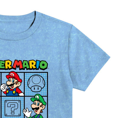 Little & Big Boys Crew Neck Short Sleeve Super Mario Graphic T-Shirt