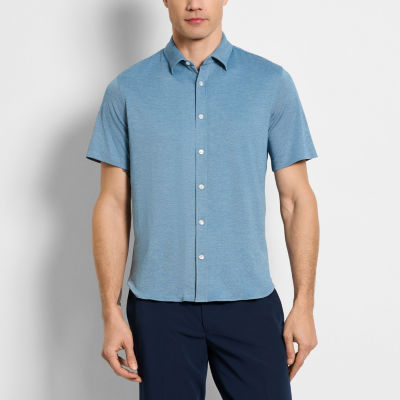 Van Heusen Performance Slim Mens Moisture Wicking Fit Short Sleeve Button-Down Shirt