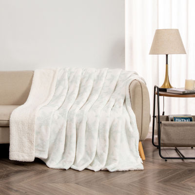 Linery Velvet Plush Sherpa Washable Reversible Midweight Throw