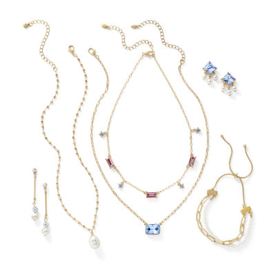 Bijoux Bar Delicates Gold Tone Womens Simulated Pearl 16 Inch Pendant Necklaces