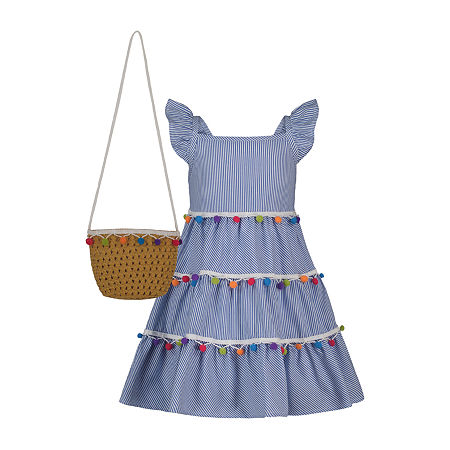 Blueberi Boulevard Toddler Girls Sleeveless Sundress, 2t, Blue