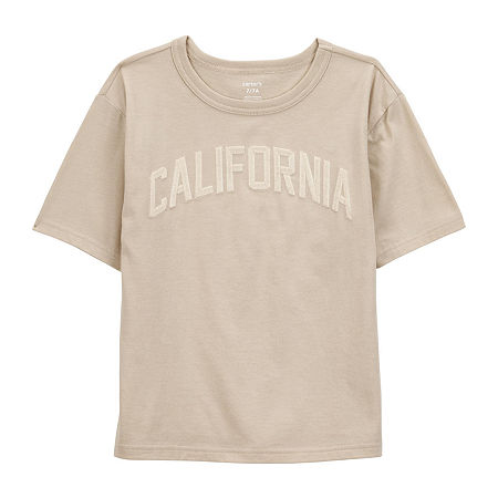 Carter's Little & Big Boys Round Neck Short Sleeve Graphic T-Shirt, 7, White