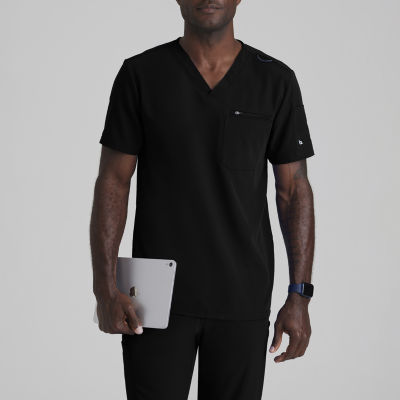 Barco Unify But153 Rally 3-Pocket Mens Big and Tall V Neck Short Sleeve Stretch Fabric Moisture Wicking Wrinkle Resistant Scrub Top