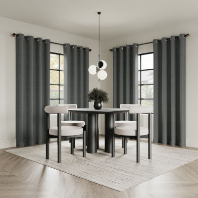 Indigo Road by Egypt Sherrod Sarasi Contrast Tweed Magnetic Closure Grommet Top 100% Blackout Single Curtain Panel