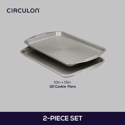 Circulon® Total Nonstick Bakeware, 2-Piece Cookie Sheet Set, Gray