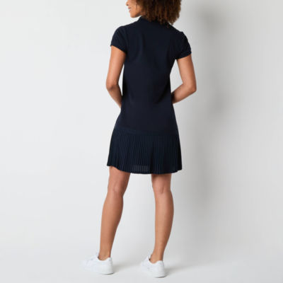 IZOD Womens Short Sleeve Shirt Dress Juniors