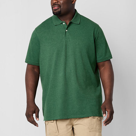 St. John's Bay Premium Stretch Big And Tall Mens Classic Fit Short Sleeve Polo Shirt In Green