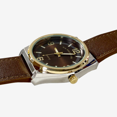 U.S. Polo Assn. Mens Brown Strap Watch Usc50778jc