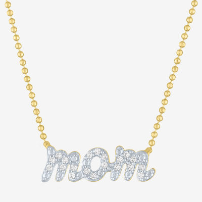Diamond Addiction (G-H / Si2-I1) Womens 1/10 CT. T.W. Lab Grown White Diamond 14K Gold Over Silver 18 Inch Pendant Necklace