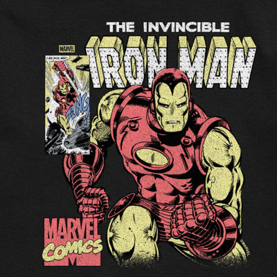 Disney Collection Little & Big Kid Boys Crew Neck Short Sleeve Regular Fit Iron Man Marvel Graphic T-Shirt