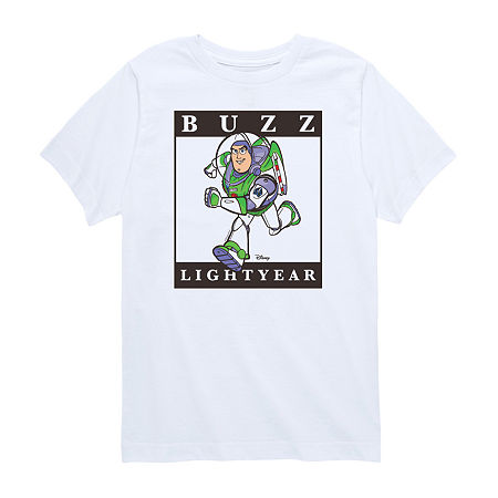 Disney Collection Toddler Boys Crew Neck Short Sleeve Regular Fit Buzz Lightyear Toy Story Graphic T-Shirt, 3t, White
