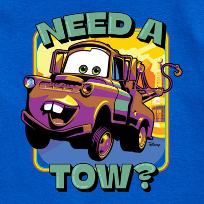 Disney Collection Toddler Boys Crew Neck Short Sleeve Regular Fit Cars Graphic T-Shirt