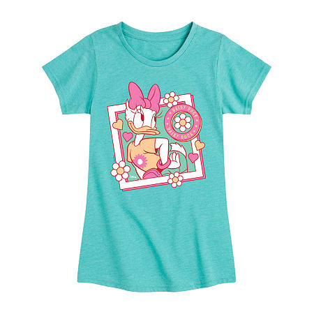 Disney Collection Toddler Girls Crew Neck Short Sleeve Regular Fit Daisy Duck Graphic T-Shirt, 3t, Blue