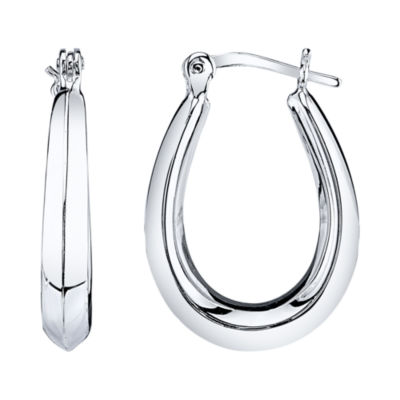 Sterling Silver Puff Hoop Earrings JCPenney