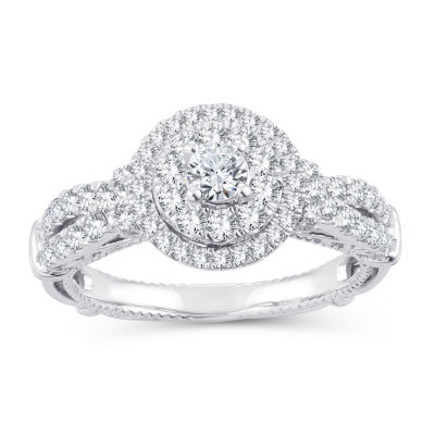 Womens 1 CT. T.W. Natural White Diamond 10K Gold Round Engagement Ring