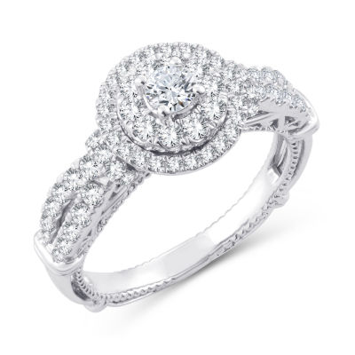 Womens 1 CT. T.W. Natural White Diamond 10K Gold Round Engagement Ring