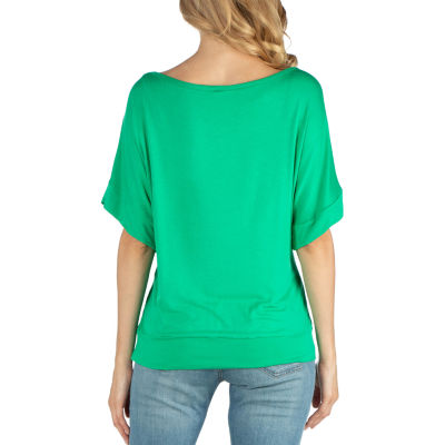 24/7 Comfort Apparel Loose Fit Dolman Top with Wide Sleeves