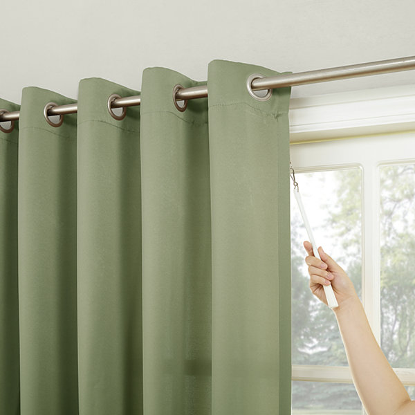Sun Zero Emory Energy Saving Light-Filtering Grommet Top Single Patio Door Curtain