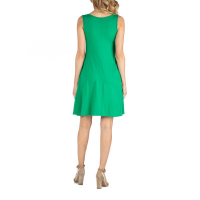 24/7 Comfort Apparel A Line Slim Fit and Flare Dress