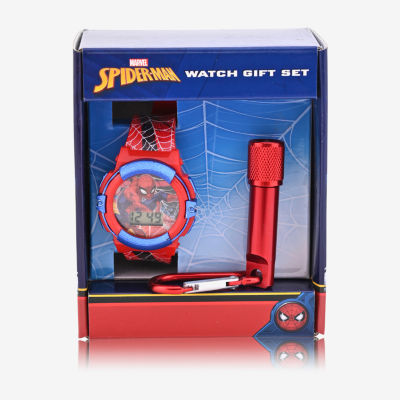 Spiderman Boys Red 2-pc. Watch Boxed Set Spd40061jc