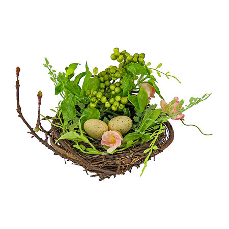 National Tree Co. Bird's Nest And Berries Easter Tabletop Decor, One Size, Pink