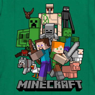 Little & Big Boys Crew Neck Short Sleeve Minecraft Graphic T-Shirt