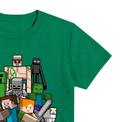 Little & Big Boys Crew Neck Short Sleeve Minecraft Graphic T-Shirt