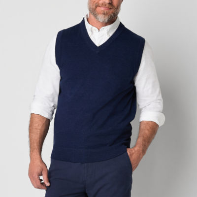 St. John's Bay Fine Gauge Mens V Neck Sweater Vest