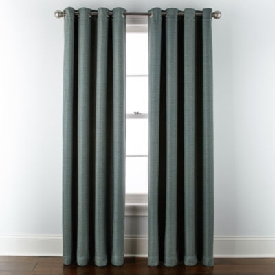 Linden Street Gwen Basketweave Light-Filtering Grommet Top Single Curtain Panel