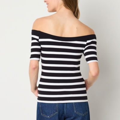 a.n.a Womens Off the Shoulder Short Sleeve Top