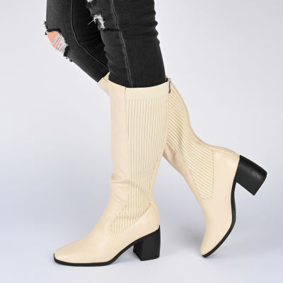 Journee Collection Womens Winny Stacked Heel Dress Boots