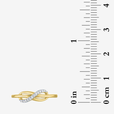 Diamond Accent (G-H / I1-I2) Womens Lab Grown White 10K Gold Infinity Cocktail Ring