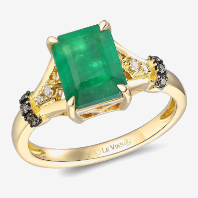 Le Vian Grand Sample Sale® Ring featuring 2 cts. Costa Smeralda Emeralds™ 1/20 cts. Nude Diamonds™ 1/20 cts. Chocolate Diamonds® set in 14K Honey Gold™
