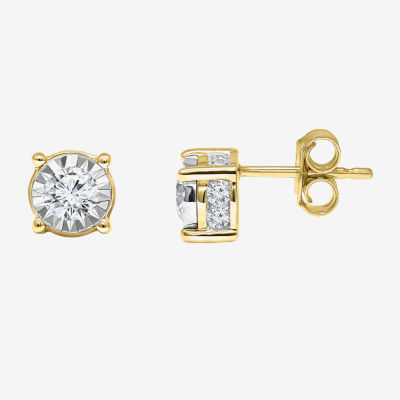 Tru Miracle 1 CT. T.W. Lab Grown White Diamond 10K Gold 6.8mm Round Stud Earrings