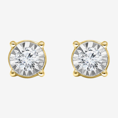 Tru Miracle 1 CT. T.W. Lab Grown White Diamond 10K Gold 6.8mm Round Stud Earrings