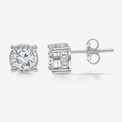 Tru Miracle /2 CT. T.W. Lab Grown White Diamond 10K Gold 6.7mm Round Stud Earrings