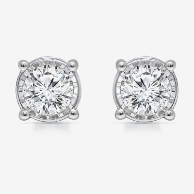 Tru Miracle /2 CT. T.W. Lab Grown White Diamond 10K Gold 6.7mm Round Stud Earrings