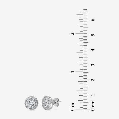 (I1/ I) 2 CT. T.W. Lab Grown White Diamond 10K White Gold 9.4mm Round Stud Earrings